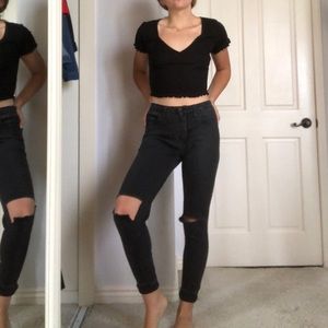 Black high waisted skinny jeans